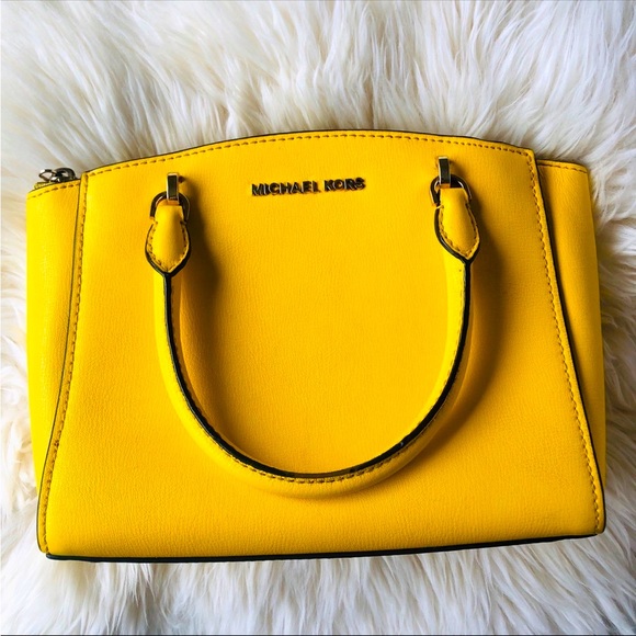 MICHAEL Michael Kors Handbags - Michael Kors Yellow Mini Hand Bag MK Hand Bag
